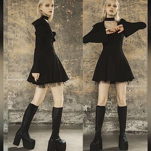 💀 PUNK RAVE - Dark Falbala Lashing Back Dress (Modified) SOLD OUT WORLDWIDE 💀